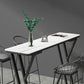 Industrielles 1/5-teiliges Bartisch-Set, rechteckiger Stein-Thekentisch mit hohen Hockern