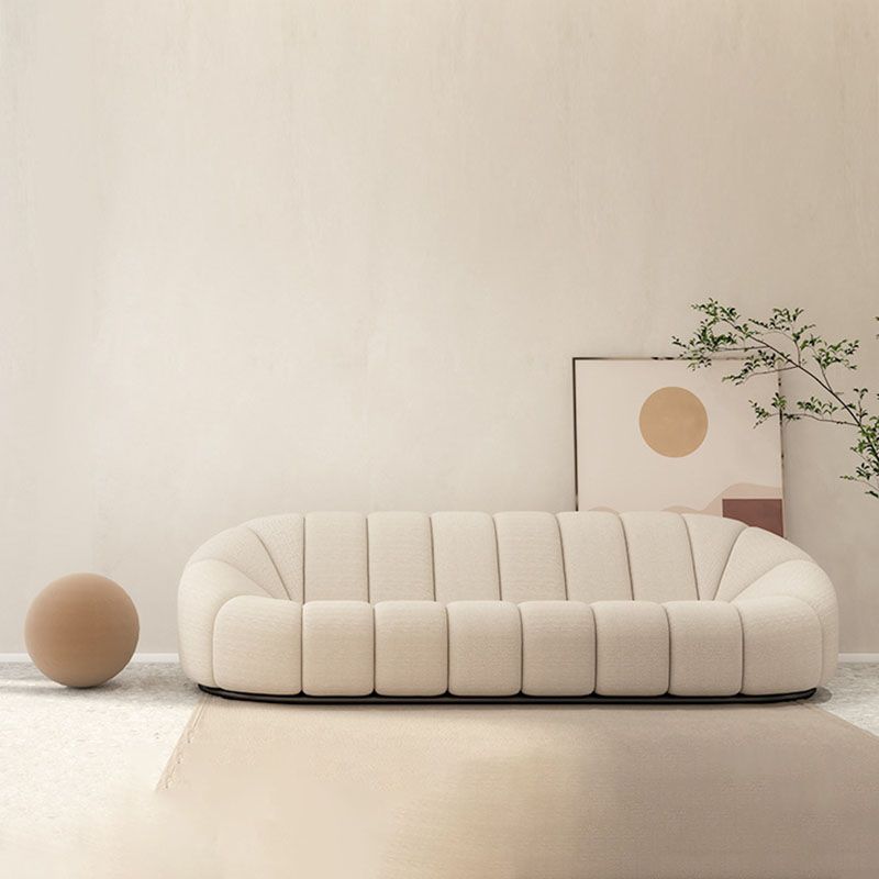 Beige Chenille Curved Sofa Modern 1/2/3-Seater Statement Sofa