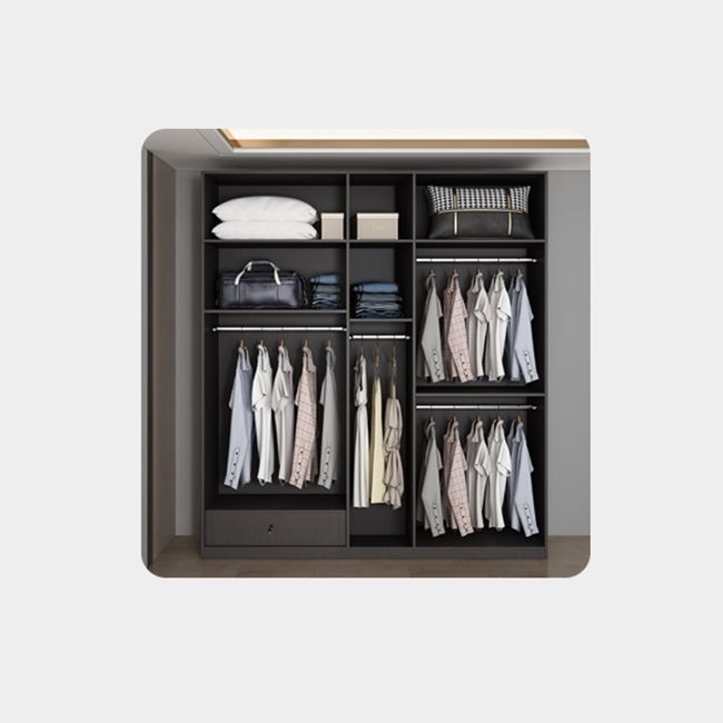 Engineered Wood Wardrobe Closet Contemporary Hinged Wardrobe Armoire Clearhalo 'Armoires & Wardrobes' 'armoires_wardrobes' 'Bedroom Furniture' 'furn' 'furn_armoires_wardrobes' 'Furniture' 1200x1200_d82ad328-d05d-40e6-b5e3-73c4dac988c2