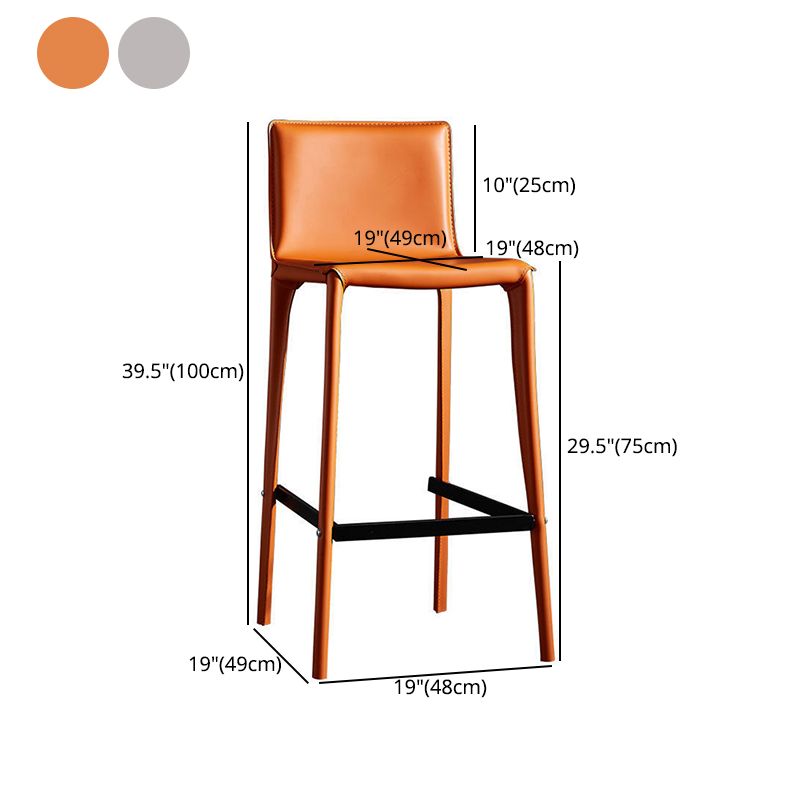 Modern Steel Counter Stools with Footrest and Low Back Bistro Bar Stool,1 Piece Clearhalo 'Bar Furniture' 'Bar Stools' 'bar_stools' 'furn' 'furn_bar_stools' 'furniture_bar_stools' 'Kitchen & Dining Furniture' 'kitchen&dining_furn' 'kitchen' 'kitchen_furn' Furniture' 1200x1200_d82bfaca-d4f8-437c-af22-0b4ccda77849
