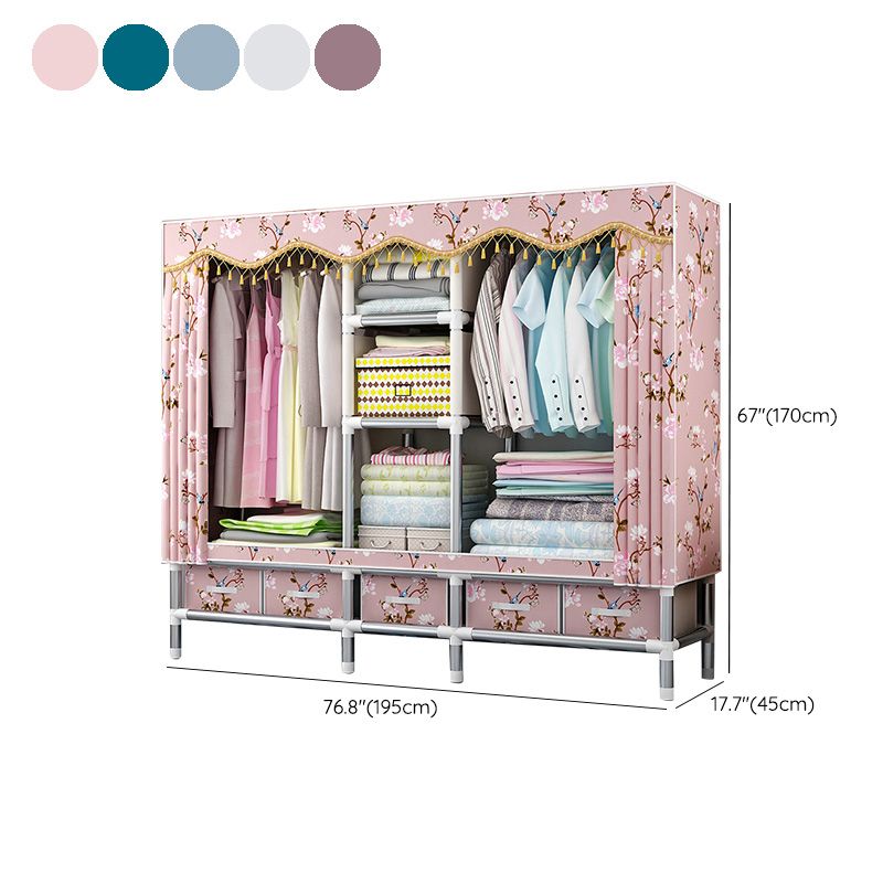 Rectangular Metal Wardrobe Industrial Style Simple Bedroom Wardrobe Closet Clearhalo 'Armoires & Wardrobes' 'armoires_wardrobes' 'Bedroom Furniture' 'furn' 'furn_armoires_wardrobes' 'Furniture' 1200x1200_d82da167-0e78-47b5-8cbd-1876c847f117