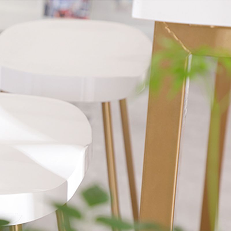 Juego de mesa de bar Glam con caballete, 1/2/3 piezas, altura de mostrador rectangular de madera, color blanco
