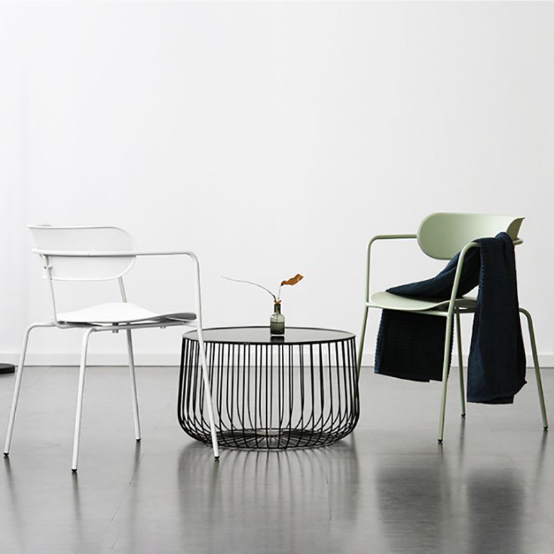 Glam Style Metal Arm Chair Open Back Side Chair for Dining Room (Set of 4) Clearhalo 'Dining Chairs' 'Dining Tables & Seating' 'dining_chair' 'furn' 'furn_dining_chair' 'Furniture' 'furniture_dining_chair' 'Kitchen & Dining Furniture' 1200x1200_d82e7540-d437-4caa-92b2-7fbb7a1ce824