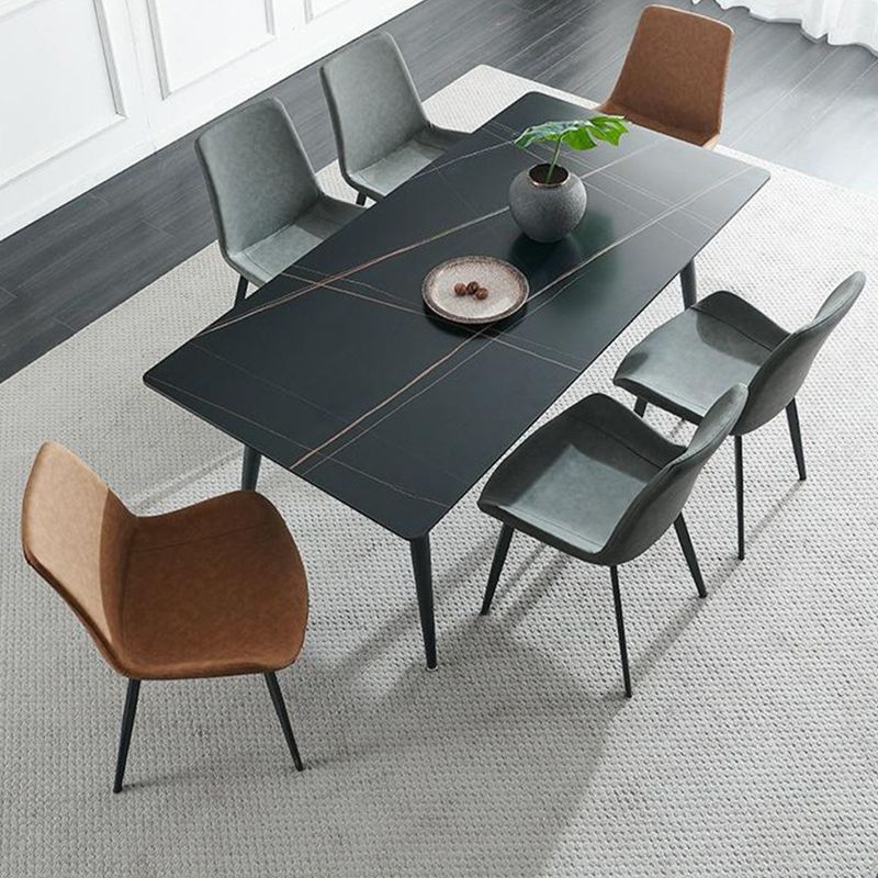 Rechthoek eettafel industriële stenen top eettafel met 4 poten