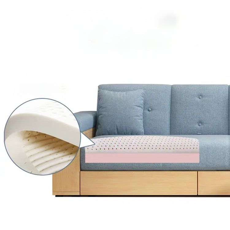 Divano in tessuto moderno di divano a braccio quadrato sciolto con deposito per soggiorno