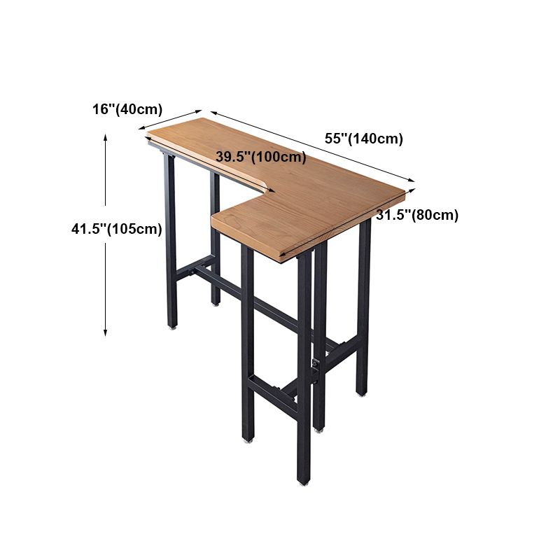 Industrial Black Iron Bar Table Wood Specialty Top 41.3"H Bistro Table for Living Room Clearhalo 'Bar Furniture' 'Bar Tables' 'bar_tables' 'furn' 'furn_bar_tables' 'Furniture' 'furniture_bar_tables' 'Kitchen & Dining Furniture' 1200x1200_d82ffe0e-4f6b-4dcf-946d-5dc16456f4c7
