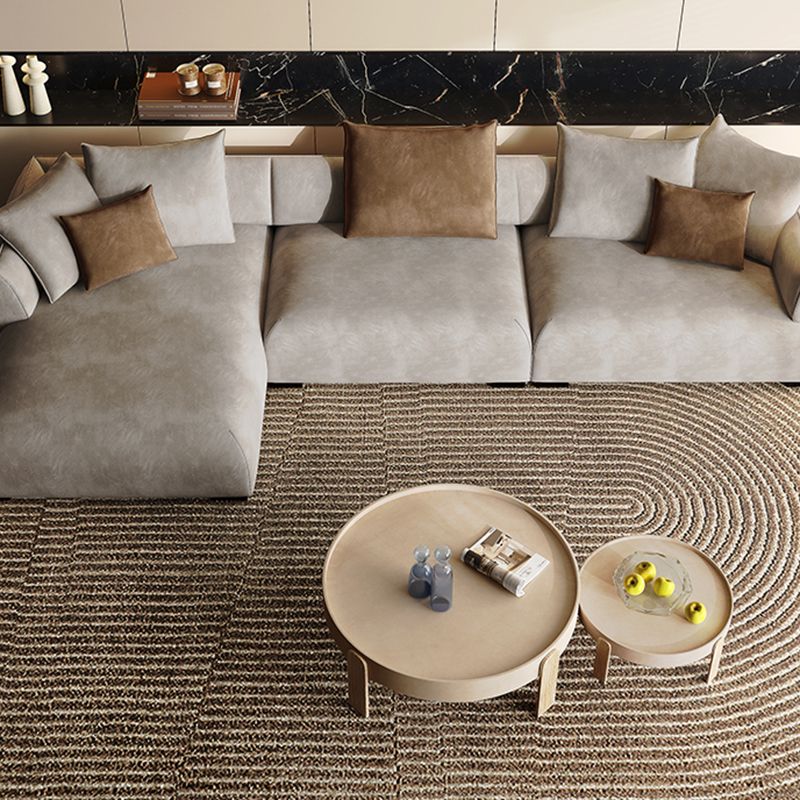 Mid-secolo moderno tessuto a forma L sezionale sezionale con cuscini