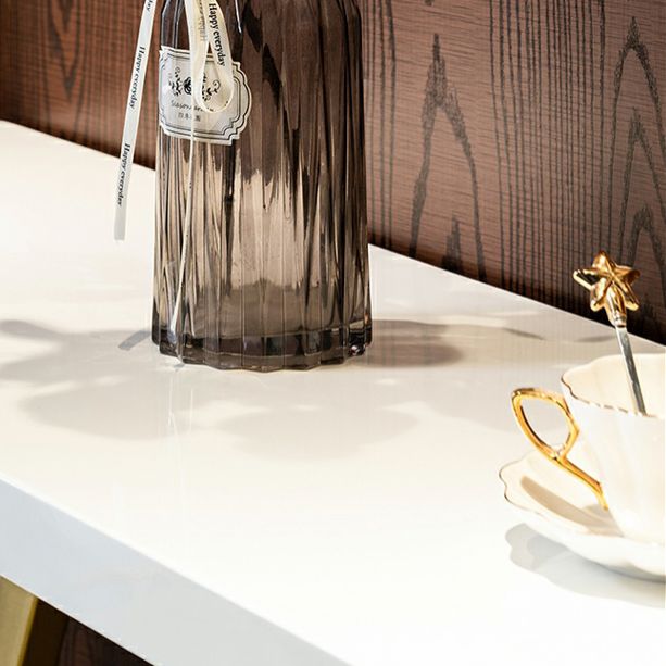 Glam Marble Bar Table with Rectangle Table Top Gold Double Pedestal Table - 42" H Clearhalo 'Bar Furniture' 'Bar Tables' 'bar_tables' 'furn' 'furn_bar_tables' 'Furniture' 'furniture_bar_tables' 'Kitchen & Dining Furniture' 1200x1200_d832d4a4-e59e-489f-ae48-1cf456569a2b