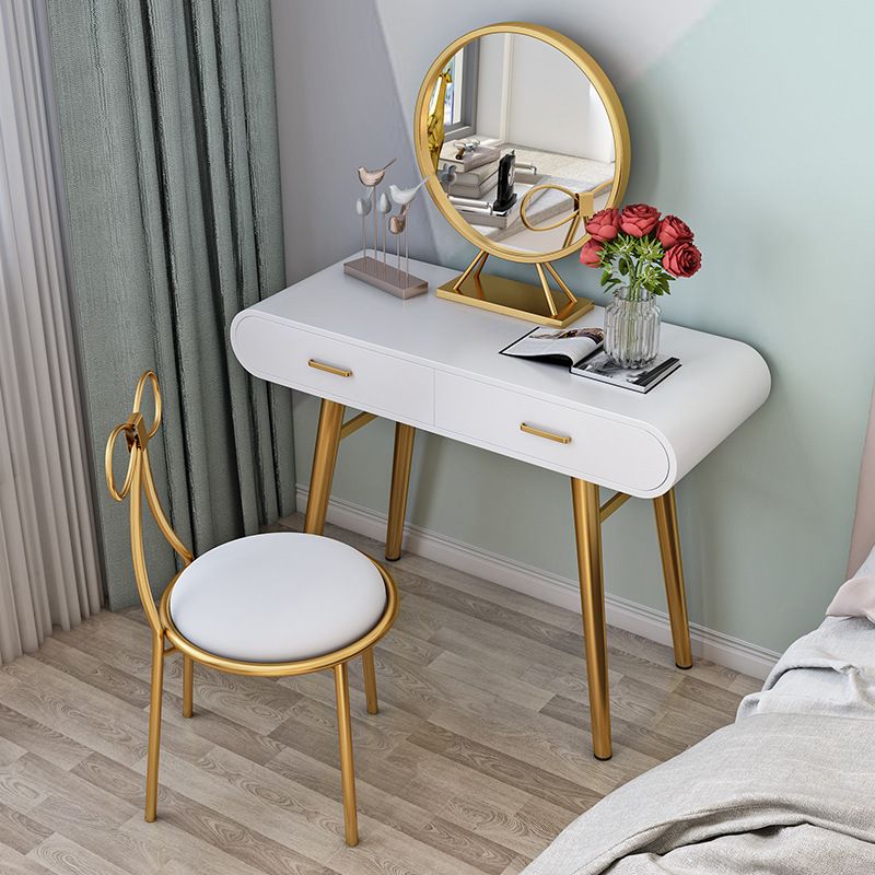 Weißgold -Make -up -Theke mit Schubladen Glama -Waschtisch, 15,74 "breit