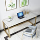 Glam Marble Office Desk 1-plank rechthoekig schrijfbureau met metalen benen