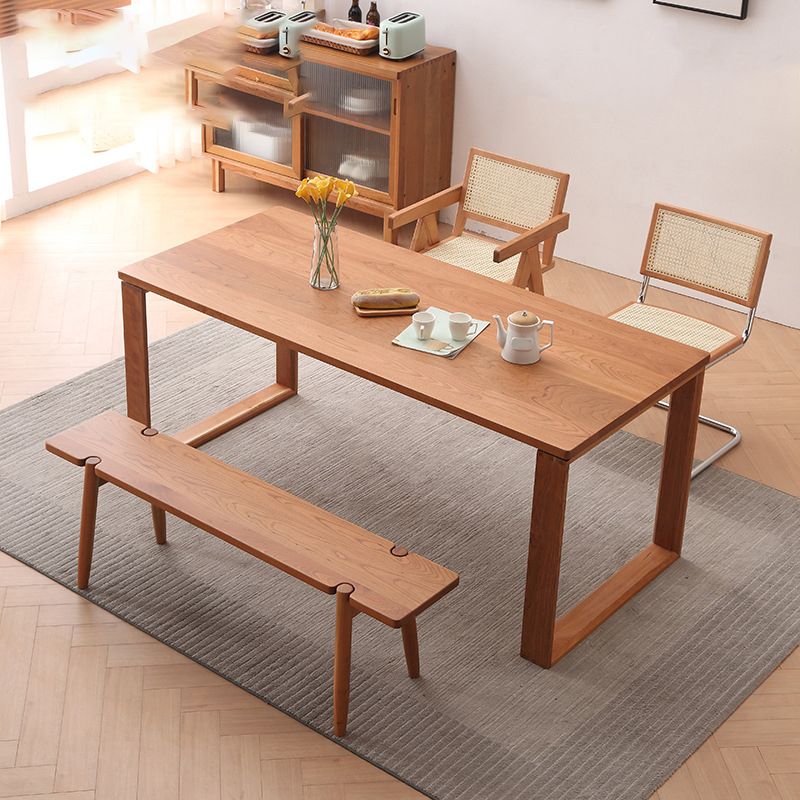 Mesa de comedor de cocina contemporánea Mesa de comedor rectangular de madera maciza
