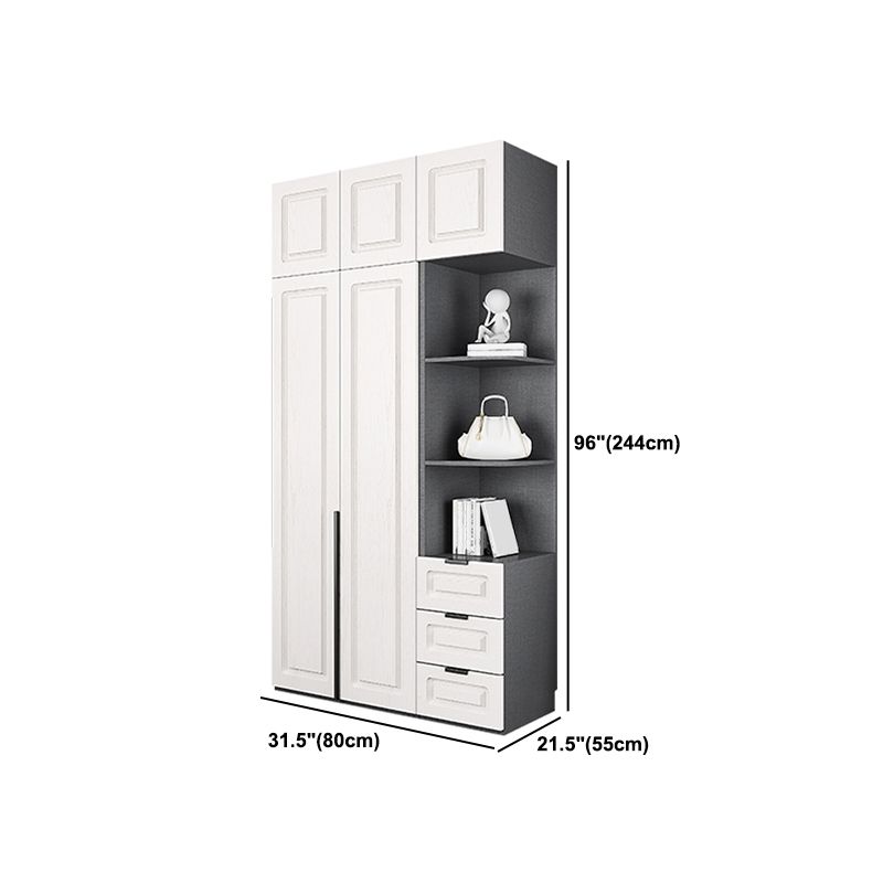 Modern Style Wooden Wardrobe Soft Close Door Wardrobe Closet with Drawer