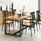 Natural Finish Rectangle Dining Table Industrial Dinette Table with Metal Frame