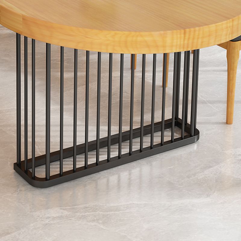 Pine Distano da scrittura contemporanea ovale marrone in legno massiccio