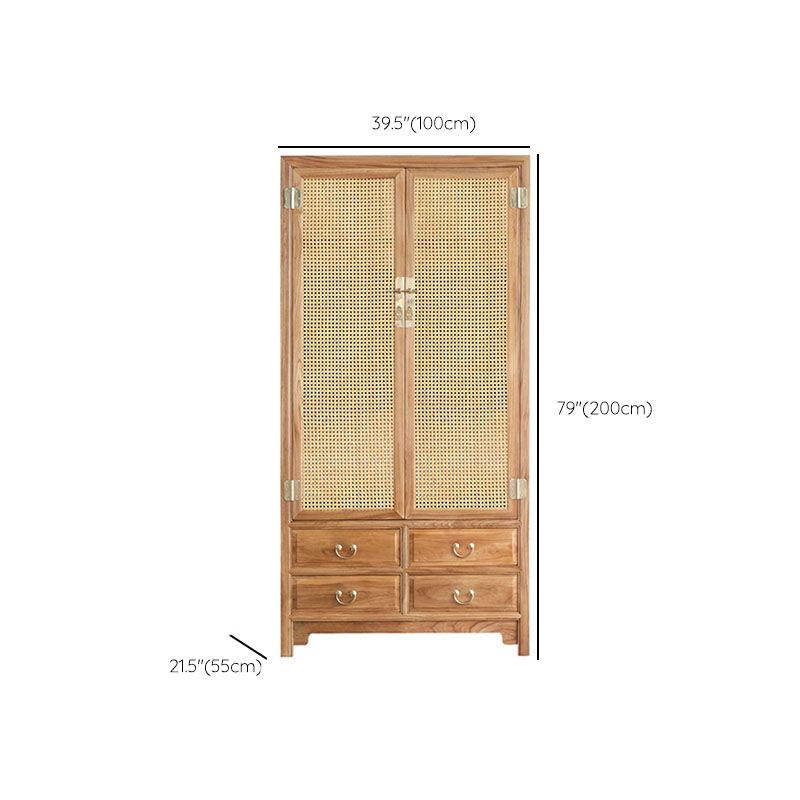 Modern Style Wood Wardrobe Cabinet Clothes Rail Wardrobe Armoire