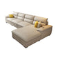 Contemporary Genuine Leather Sectional Pillow Top Arm Sectional in Beige