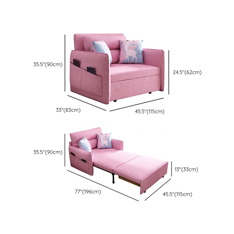 Pink Metal Daybed with Upholstered Contemporary Convertible Kids Bed Clearhalo 'furn' 'furn_futons' 'Furniture' 'Futons & Daybeds' 'Futons' 'Living Room Furniture' 1200x1200_d83717c2-add7-4e25-b1d4-aa69da938408