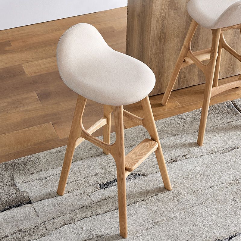 Scandinavian Style Bar-stool with Wooden Legs Counter Stool for Kitchen Bar