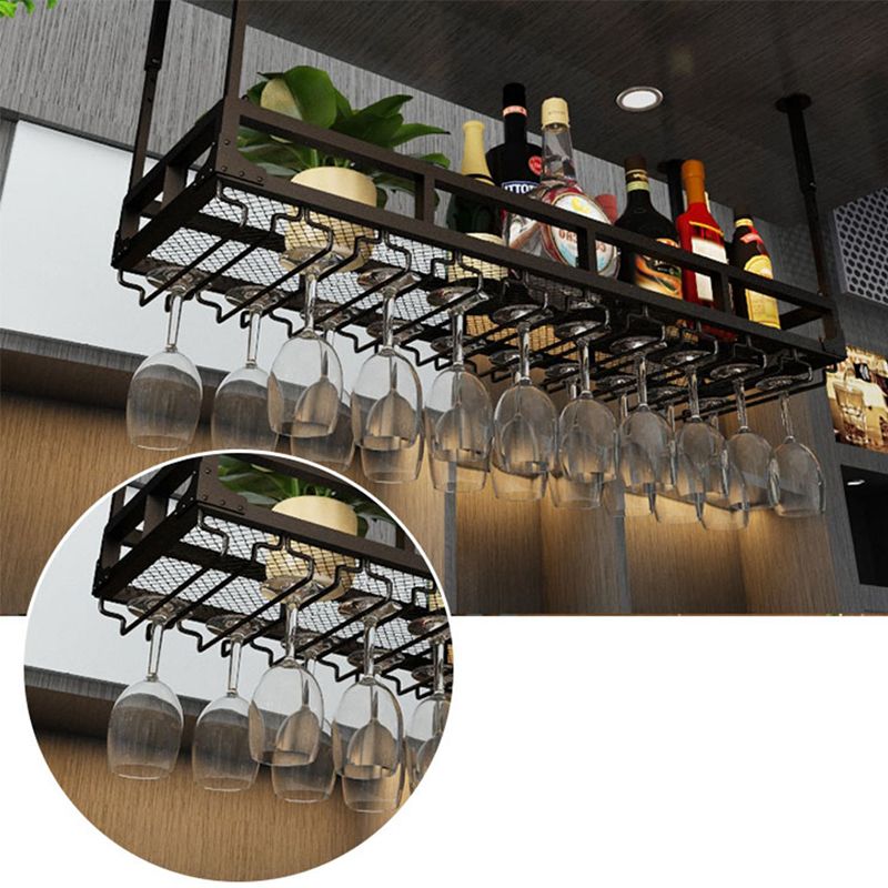 Metal Hanging Kitchen Wine Holder with Glass Holder & Storage Shelf Clearhalo 'furn' 'furn_wine_racks' 'Furniture' 'Kitchen & Dining Furniture' 'Wine Racks' 'wine_racks' 1200x1200_d8390705-b411-464b-953c-86986be05b05