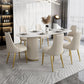 Glam 1/4/5/6/7 Pieces Dining Set Oval Sintered Stone Dining Table Set Clearhalo 'Dining Room Sets' 'Dining Tables & Seating' 'dining_room_set' 'furn' 'furn_dining_room_set' 'Furniture' 'furniture_dining_room_set' 'Kitchen & Dining Furniture' 1200x1200_d839760a-7772-4e92-b599-f3e1555e0c97