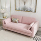Contemporary Cushions Standard Sofa Velvet Tuxedo Arm Sofa with Pillows