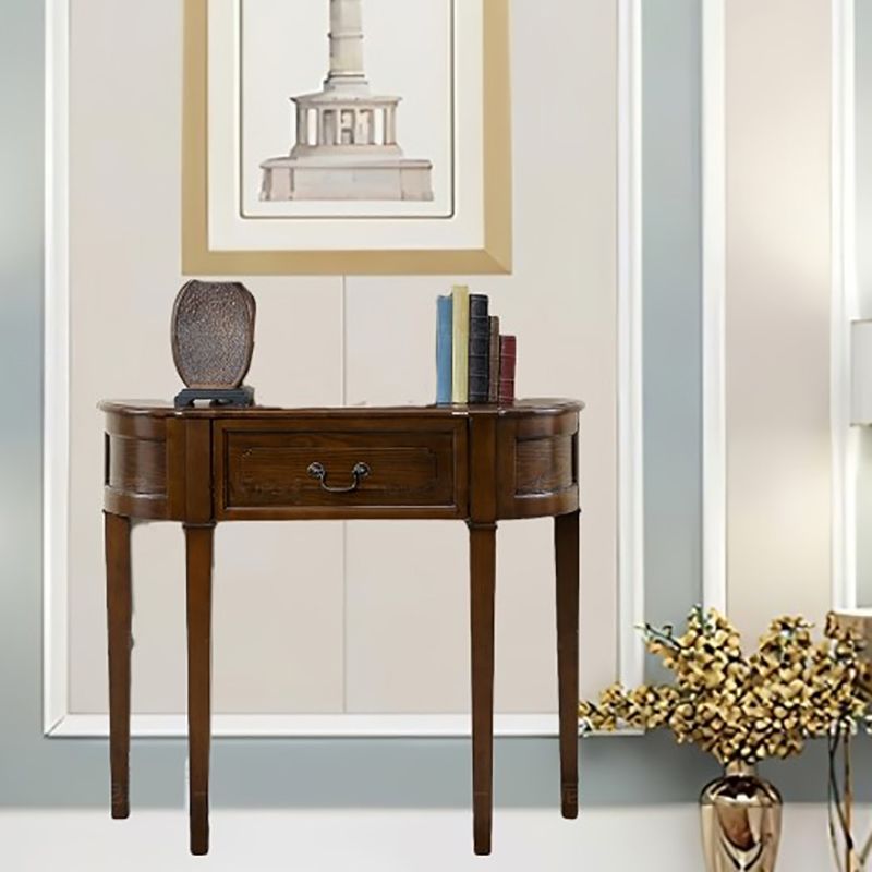 14 inch Wide Console Table Mid-Century Modern Wood Accent Table for Hall