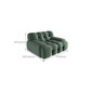 Modernistic Biscuit Back Sofa Tuxedo Arm Loveseat for Bonus Room