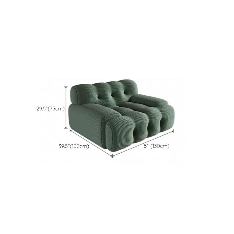 Modernistic Biscuit Back Sofa Tuxedo Arm Loveseat for Bonus Room
