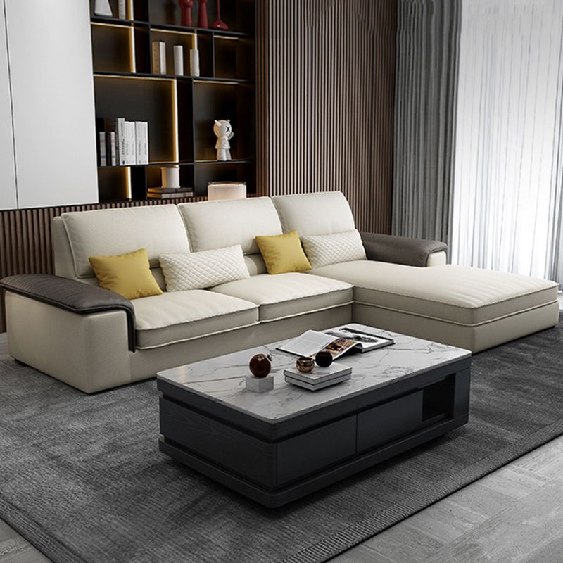 Assembled Settee Furniture Faux Leather and Fabric Bench Seating Clearhalo 'furn' 'furn_sectionals' 'Furniture' 'furniture_sectionals' 'kitchen' 'kitchen_sectionals' 'Living Room Furniture' 'Sectionals' 1200x1200_d83f1492-8c8c-4d37-934e-2d2e65f47f2e