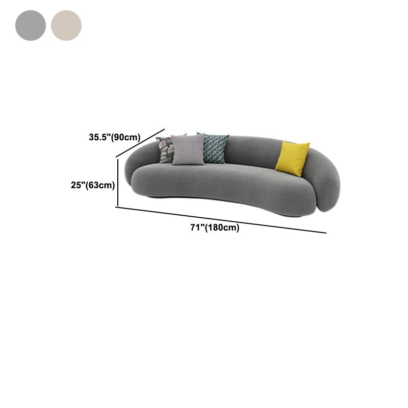 Sofá curvado contemporáneo del brazo inclinado de lana para sala de estar, apartamento