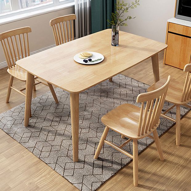 Glam Solid Wood Kitchen Dining Table Rectangle Shape Standard Dining Table with 4 Legs Base Clearhalo ' dining_table' 'Dining Tables & Seating' 'Dining Tables' 'furn' 'furn_dining_table' 'Furniture' 'furniture_dining_table' 'Kitchen & Dining Furniture' 'kitchen&dining_furn' 'kitchen' 'kitchen_dining_table' 1200x1200_d8406703-87e6-46a2-a85b-d6c4490b1e39