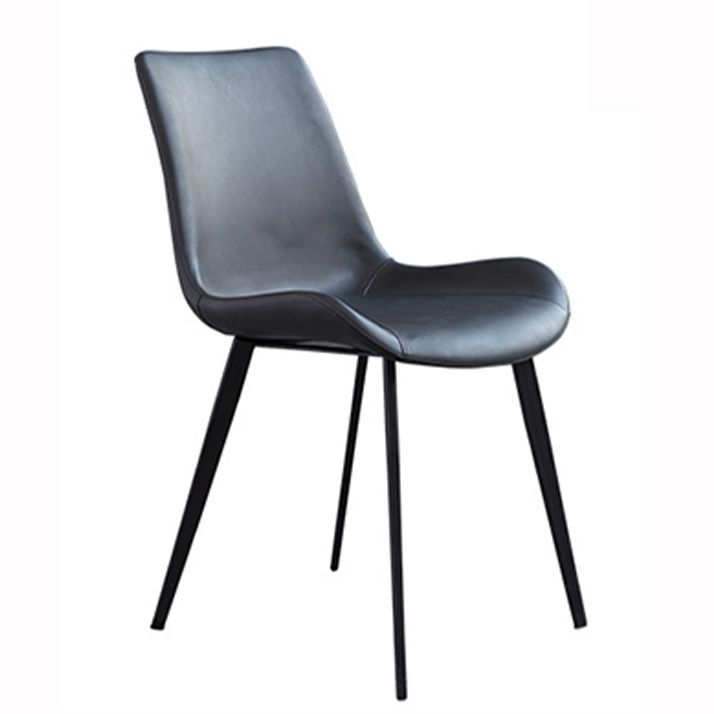 Contemporary Dining Room Chairs Matte Finish Leather Curved Parsons Armless Chair Clearhalo ' kitchen&dining_furn' 'Dining Chairs' 'Dining Tables & Seating' 'dining_chair' 'furn' 'furn_dining_chair' 'Furniture' 'furniture_dining_chair' 'Kitchen & Dining Furniture' 'kitchen' 1200x1200_d8420971-1519-404b-848f-b2db16dfeebd