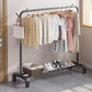 Contemporary Metal Coat Rack Storage Shelving Coat Rack with Coat Hooks Clearhalo 'Entry & Mudroom Furniture' 'furn' 'furn_hall_tree_coat_racks' 'Furniture' 'Hall Trees & Coat Racks' 'hall_tree_coat_racks' 1200x1200_d8424b51-ee3c-494f-af84-6ab9ed6be61f