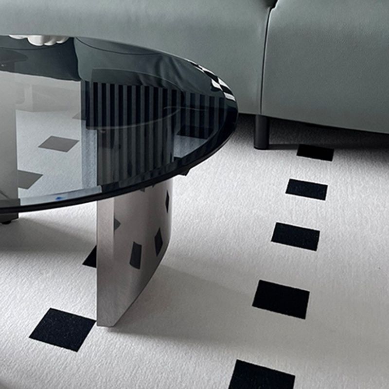 Black Glass Top Coffee Table Modern Round 3 Legs Cocktail Table Clearhalo 'Coffee & Accent Tables' 'Coffee Tables' 'coffee_tables' 'furn' 'furn_coffee_tables' 'Furniture' 'Living Room Furniture' 1200x1200_d842629b-b76e-4174-aa1c-973f5f13ea51
