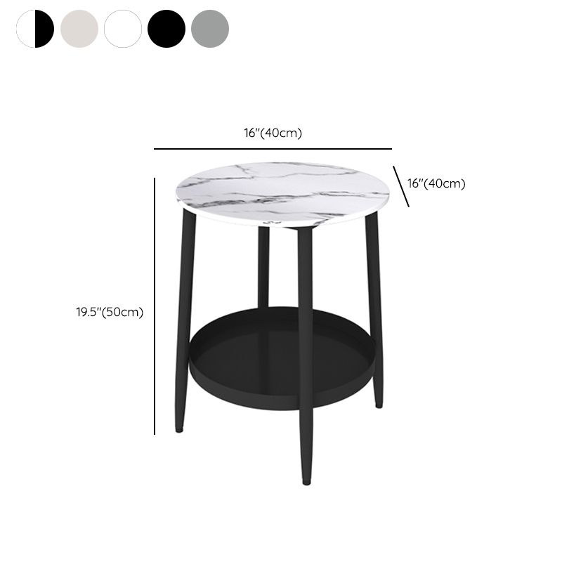 1 armoire de chevet en pierre d'étagère table de nuit contemporaine avec jambes, 19,7 "de haut