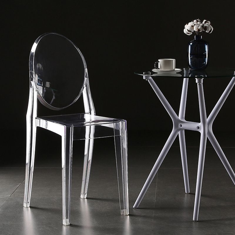 Plastic Armless Dining Chair Home Open Back Dining Side Chairs (Set of 4) Clearhalo ' kitchen&dining_furn' 'Dining Chairs' 'Dining Tables & Seating' 'dining_chair' 'furn' 'furn_dining_chair' 'Furniture' 'furniture_dining_chair' 'Kitchen & Dining Furniture' 'kitchen' 1200x1200_d8432026-0ce1-43af-bc76-70ead90a0186