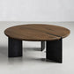 Contemporary Solid Wood Coffee Table Single Round Cocktail Table