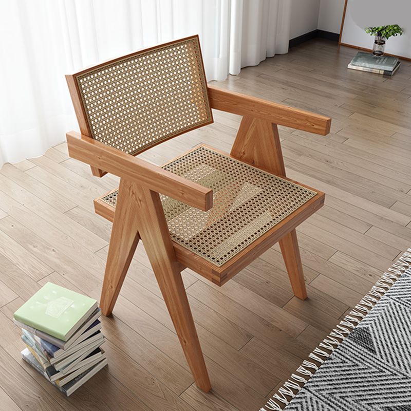 Traditional Style Dining Chair Solid Wood Cane Back Arm Chair for Home Clearhalo 'Dining Chairs' 'Dining Tables & Seating' 'dining_chair' 'furn' 'furn_dining_chair' 'Furniture' 'Kitchen & Dining Furniture' 1200x1200_d843f482-0f9e-43ea-aa98-630cc23cf9de