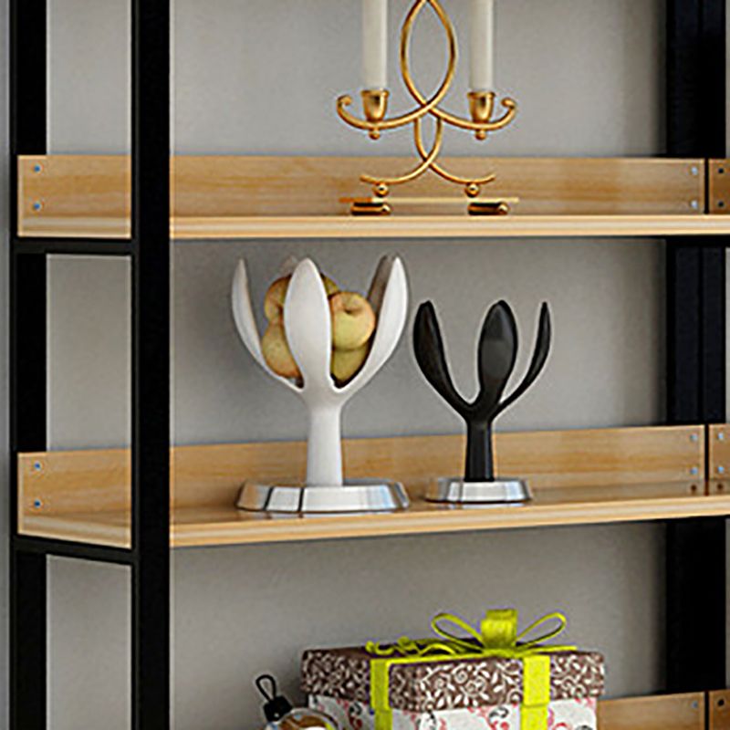 Vertical Industrial Etagere Bookshelf Steel Frame Solid Wood Shelf Bookshelf Clearhalo 'Bookcases' 'furn' 'furn_bookcases' 'Furniture' 'furniture_bookcases' 'kitchen' 'kitchen_bookcases' 'Living Room Furniture' 'Office Furniture' 1200x1200_d844429d-796a-4102-827a-0d9b7914848f