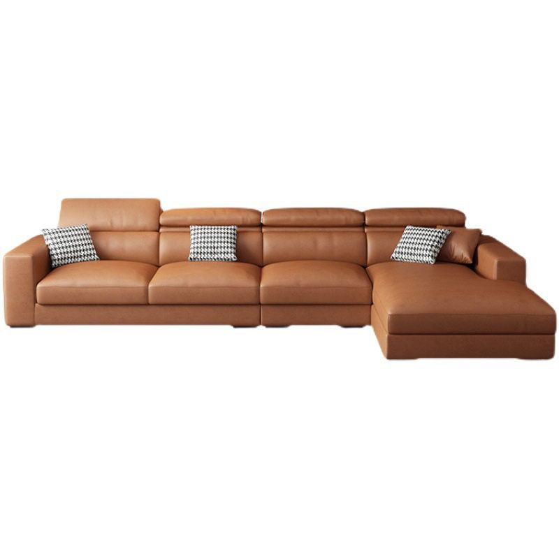 Contemporary L-Shape Sectional Cushion Back Adjustable Sectional