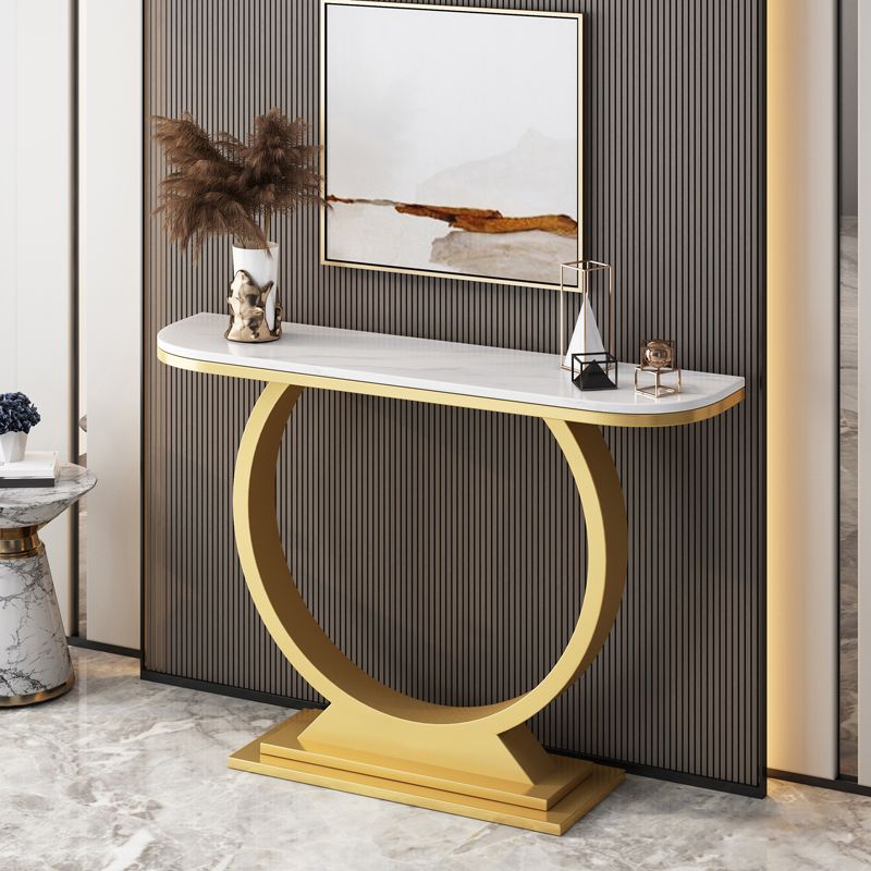 Tavolo da console astratto di ardesia glam/metallo/rettangolo per la sala