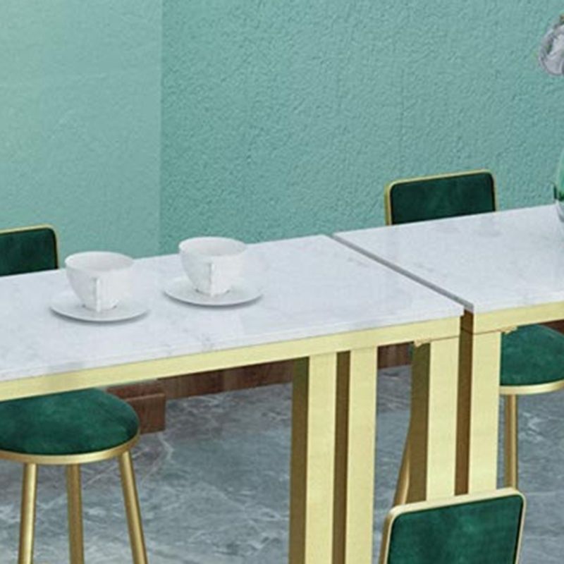 Rectangle Bar Dining Table Faux Marble Counter Height Dining Table