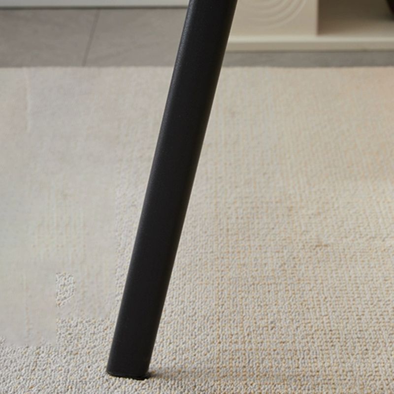 Glam Style Upholstered Armless Side Chair Metal 4 Black Finish Legs Solid Back Chairs Clearhalo ' kitchen&dining_furn' 'Dining Chairs' 'Dining Tables & Seating' 'dining_chair' 'furn' 'furn_dining_chair' 'Furniture' 'furniture_dining_chair' 'Kitchen & Dining Furniture' 'kitchen' 1200x1200_d8457916-3531-4deb-aa03-d838734f4c67