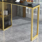 Glam Style Stone Top Counter Table 42-inch Height Table with Wine Rack for Dining Room Clearhalo 'Bar Furniture' 'Bar Tables' 'bar_tables' 'furn' 'furn_bar_tables' 'Furniture' 'furniture_bar_tables' 'Kitchen & Dining Furniture' 1200x1200_d848be60-da24-4c4b-9ad0-fd58e25daece