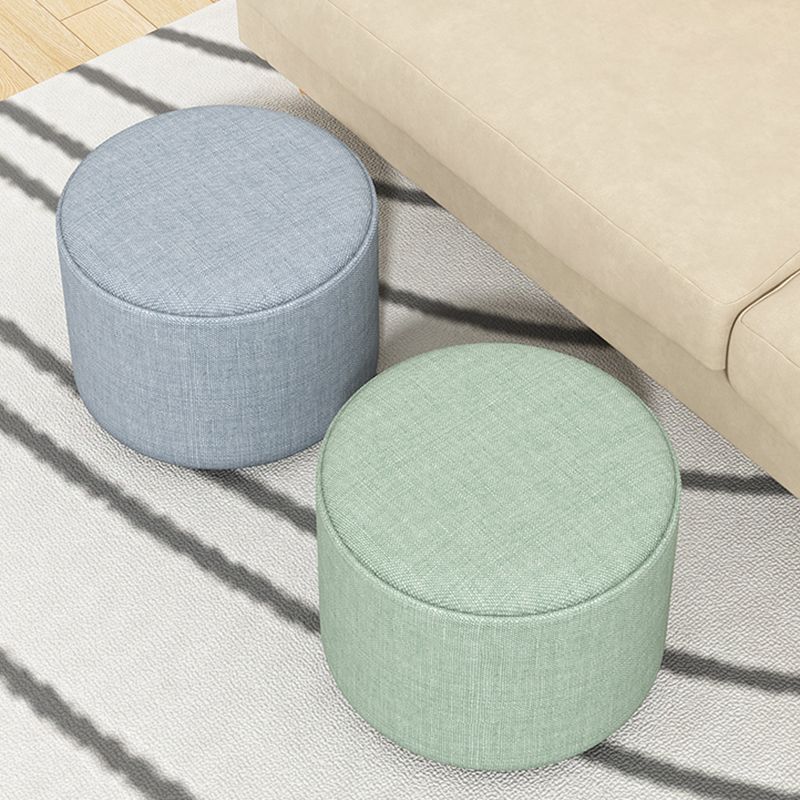 Contemporary Footstool Ottoman Fabric Upholstered Solid Color Round Ottoman Clearhalo 'furn' 'furn_ottomans_poufs' 'Furniture' 'Living Room Furniture' 'Ottomans & Poufs' 'ottomans_poufs' 1200x1200_d848fdb8-97bd-495e-aedd-d344ef73f1fb