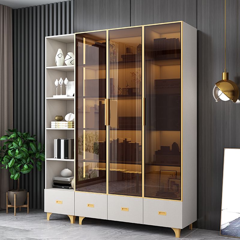 Modern Wooden Bookcase Standard Closed Back Bookshelf for Home Office