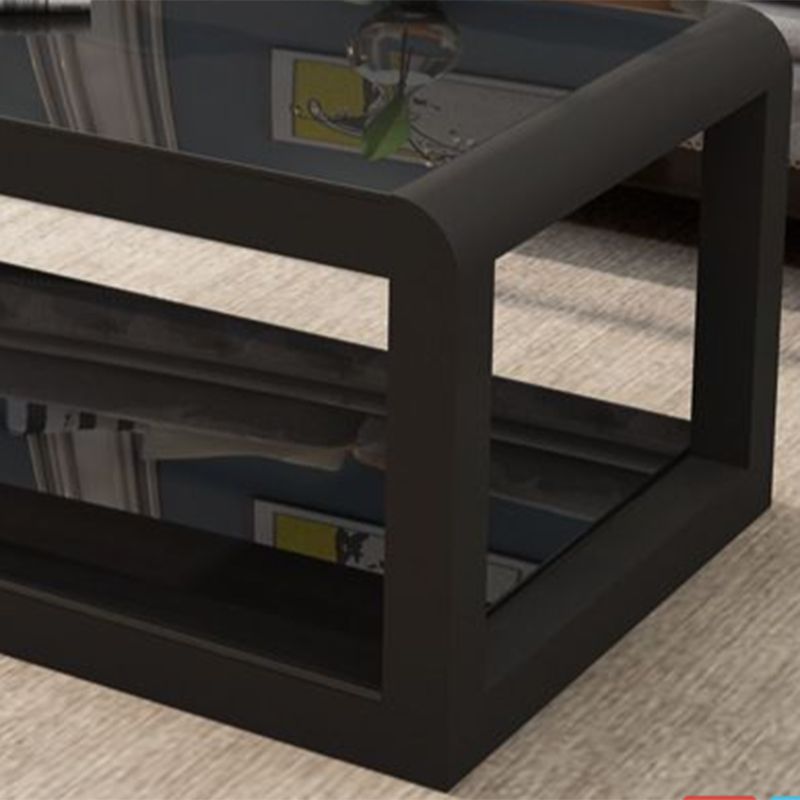 Moderner Stil runder temperierter Glas Top Metal Rahmen Basis Couchtisch