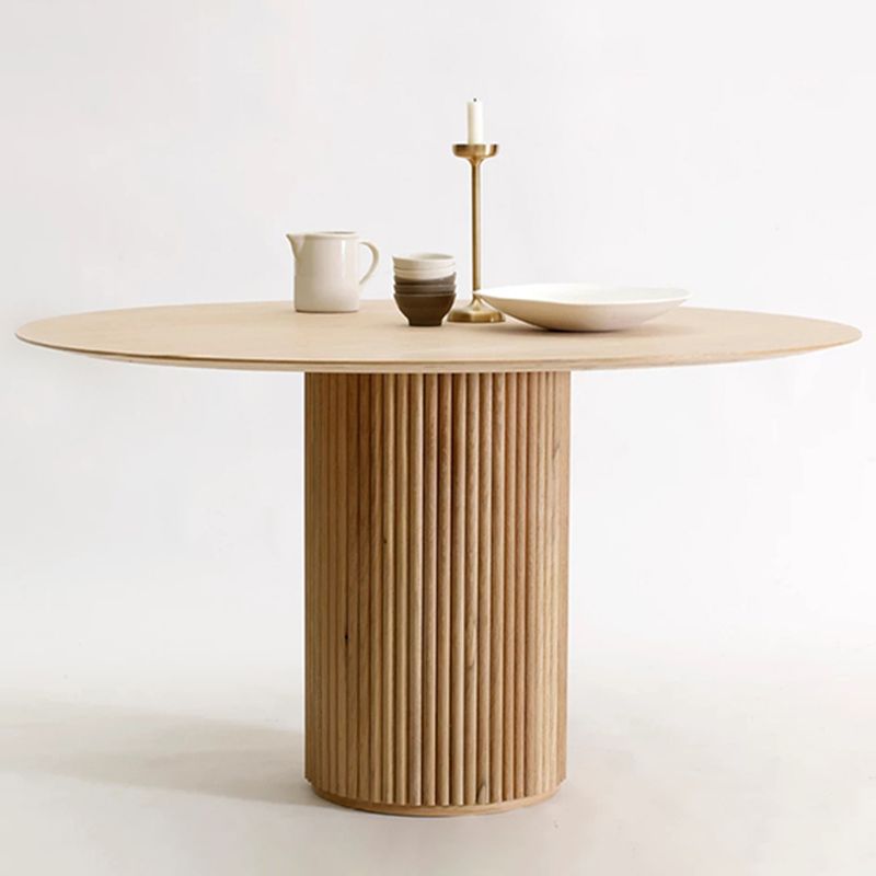 Contemporary Round Dining Table Ash Solid Wood Table with Pedestal Base for Dining Room Clearhalo ' dining_table' 'Dining Tables & Seating' 'Dining Tables' 'furn' 'furn_dining_table' 'Furniture' 'furniture_dining_table' 'Kitchen & Dining Furniture' 'kitchen&dining_furn' 'kitchen' 'kitchen_dining_table' 1200x1200_d84a213c-ad02-4f4d-87bb-9ca0bec89a7c