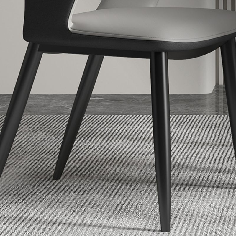 Chaise de chaise de bras moderne en cuir ouvert à l'arrière pour le salon