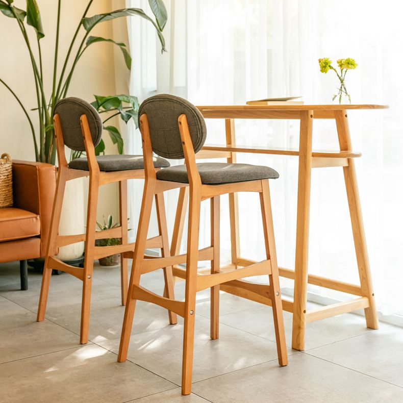 Nordic Wood Low Back Barstool 30" H Indoor Tall Stool with Upholstered for Dining Room Clearhalo 'Bar Furniture' 'Bar Stools' 'bar_stools' 'furn' 'furn_bar_stools' 'furniture_bar_stools' 'Kitchen & Dining Furniture' 'kitchen&dining_furn' 'kitchen' 'kitchen_furn' Furniture' 1200x1200_d84b8123-484b-4559-afd2-e2da85231b15